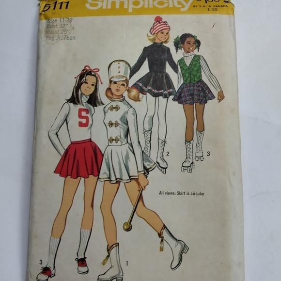 Simplicity Sewing Pattern 5111 Girls Teens JRs Cheerleader & Majorette 11-12 - Picture 1 of 2